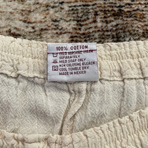 Oh My Gauze Boho Pull On Pant Womens Size 2XL-3XL Ivory Wide Leg Cotton Vintage - Picture 5 of 10